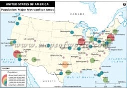 USA Metropolitan Population Map - Digital File