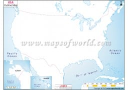 US Outline Map  - Digital File