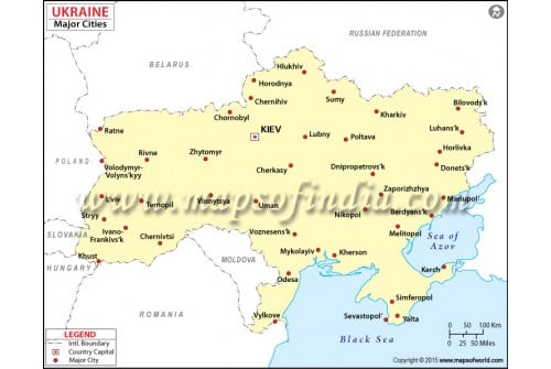 Ukraine Map with Cities
