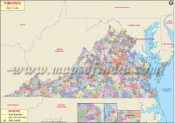 Virginia Zip Code Map - Digital File