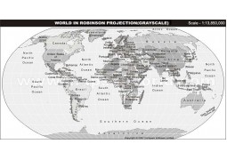 World Robinson Projection Map - Digital File