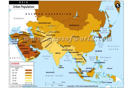 Asia Urban Population Map