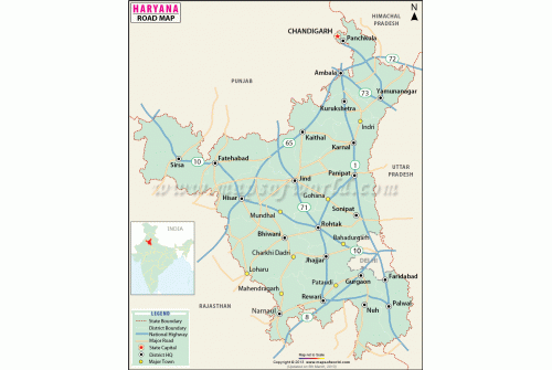 Haryana Road Map