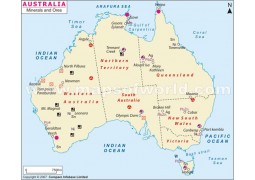 Minerals and Ores Australia Map - Digital File