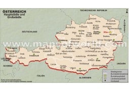 Oesterreichische Hauptstaedte Und Grossstaedte Landkarte - Digital File
