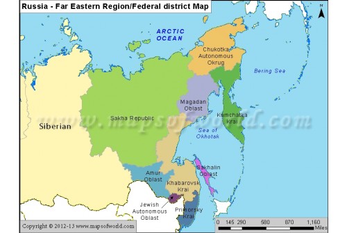 Russia Far Eastern Region Map