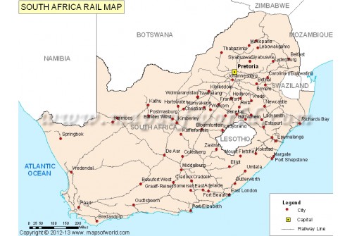 South Africa Rail Map