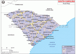South Carolina Road Map - Digital File