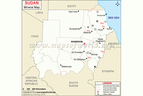 Sudan Mineral Map
