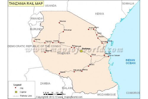 Tanzania Rail Map