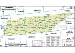 Tennessee Lat Long Map - Digital File