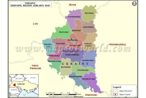 Ukraine Ternopil Region Map