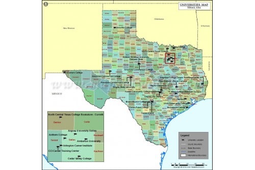 Texas Universities Map