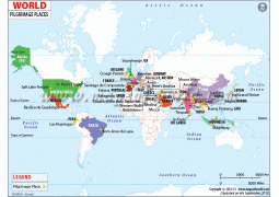 World Places of Pilgrimage Map - Digital File