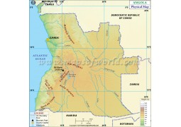 Angola Physical Map - Digital File