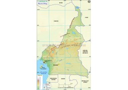 Cameroon Physical Map - Digital File