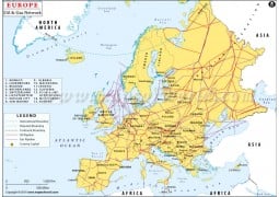 Europe Oil And Gas Network Map - Digital File