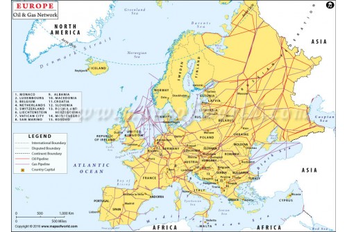 Europe Oil And Gas Network Map