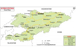 Kyrgyzstan Road Map - Digital File