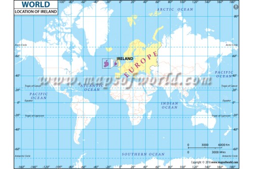 Ireland Location on World Map