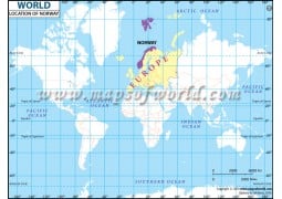 Norway Location on World Map - Digital File