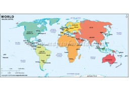 Map of Major Capitals of The World - Digital File
