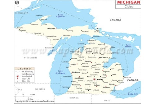 Michigan Cities Map