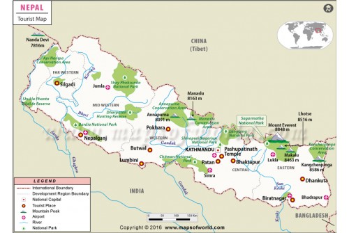Nepal Tourist Map