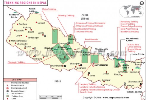 Nepal Trekking Map