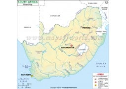 South Africa River Map - Digital File