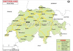 Road Map of Switzerland - Digital File
