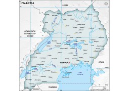 Uganda Dark Green Map - Digital File