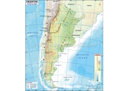 Argentina Physical Map  - Digital File