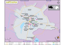 Map of Astana, Capital of Kazakhstan - Digital File