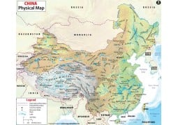 Physical Map of China - Digital File