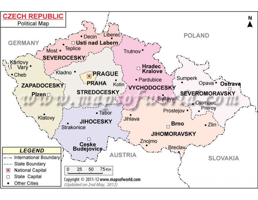 Buy Political Map of Czech Republic