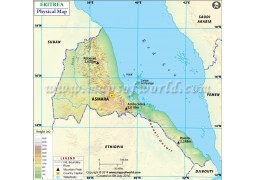 Physical Map of Eritrea - Digital File