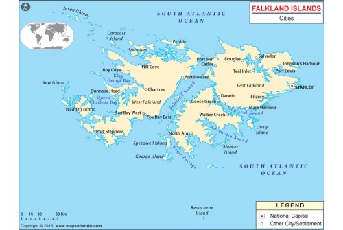 Falkland Islands Cities Map