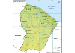 French Guiana Map - Digital File