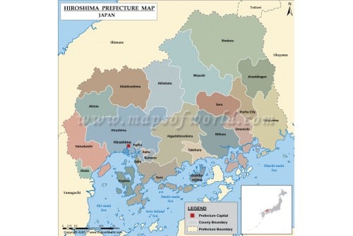 Hiroshima Prefectures Map