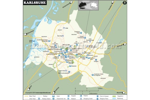 Karlsruhe Map, Germany