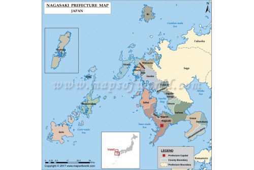 Nagasaki Prefectures Map