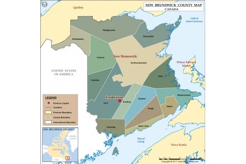 Map of New Brunswick Province