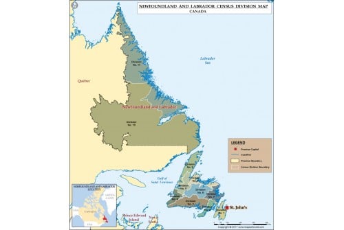 Map of Newfoundland and Labrador Province