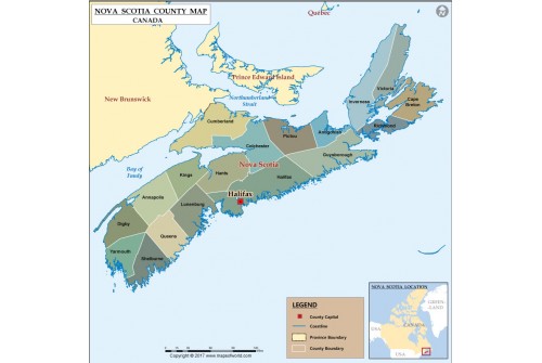 Map of Nova Scotia Province