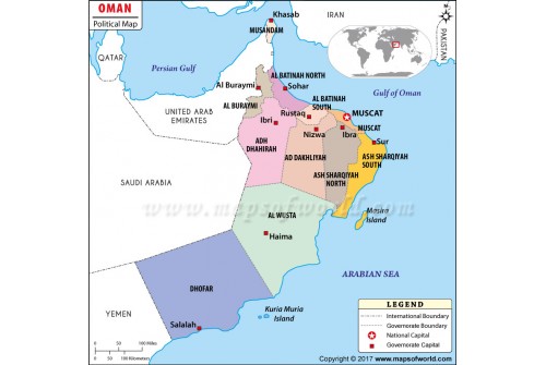 Political Map of Oman