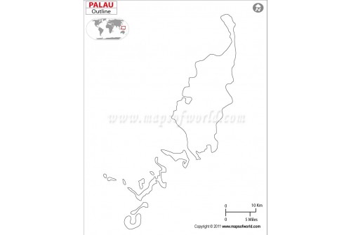 Palau Outline Map