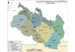 Rangpur Division Map, Bangladesh - Digital File