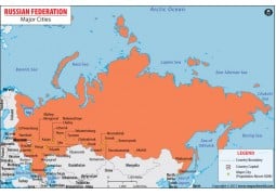 Russia Map with Major Cities - Digital File
