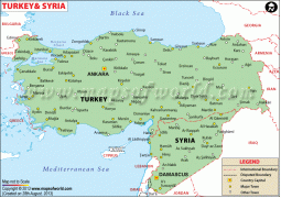 Map of Syria and Turkey - Digital File
